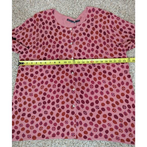 Gudrun Sjoden Size XL Pink Red Visby Cardigan Short Sleeve Organic Cotton New - Picture 6 of 8